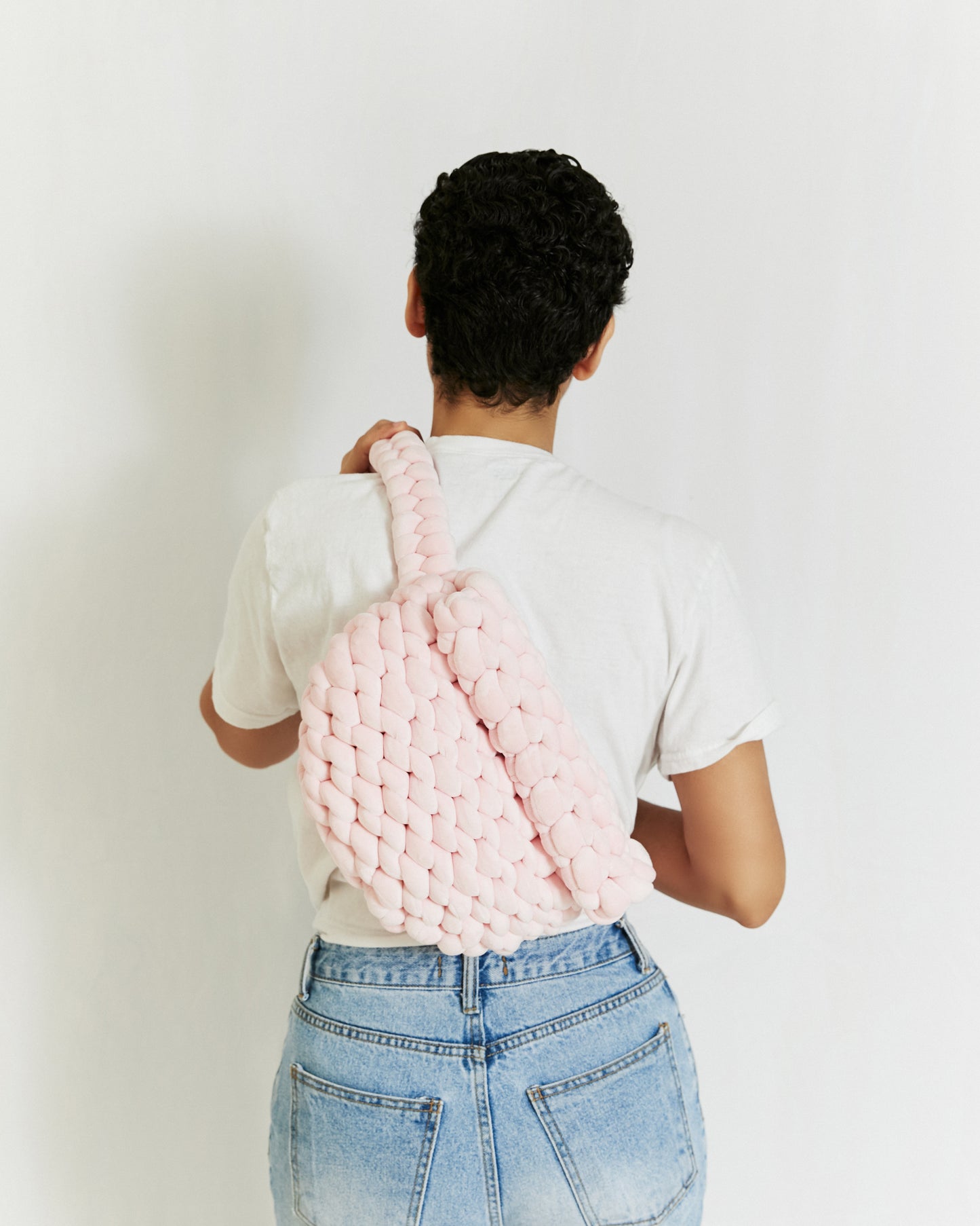 Crochet Velvet Sling Bag